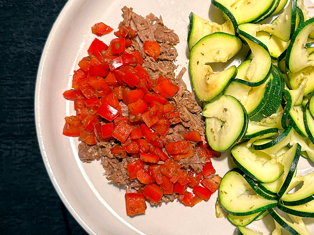 Delicious & Tender Balsamic Beef with Zoodles