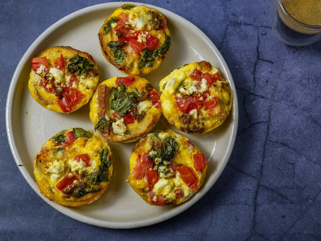 Egg Bites with Tomato, Basil, and Feta