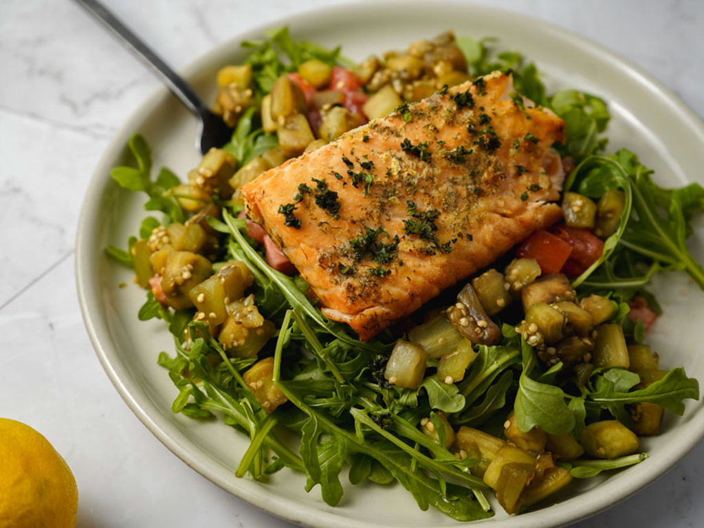 Quick & Easy Mediterranean Salmon Salad