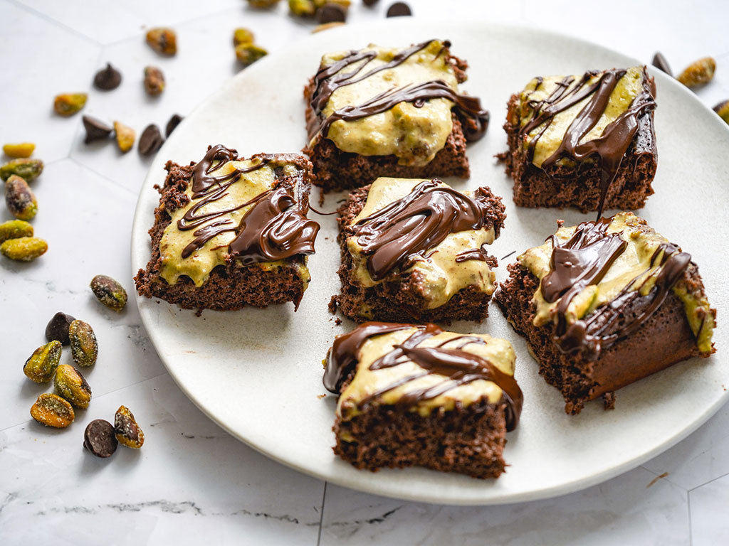 High Protein Dubai Chocolate Brownies
